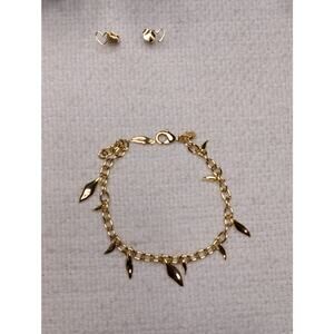 Gorjana Heart Earring and Spike Bracelet Set in Gold